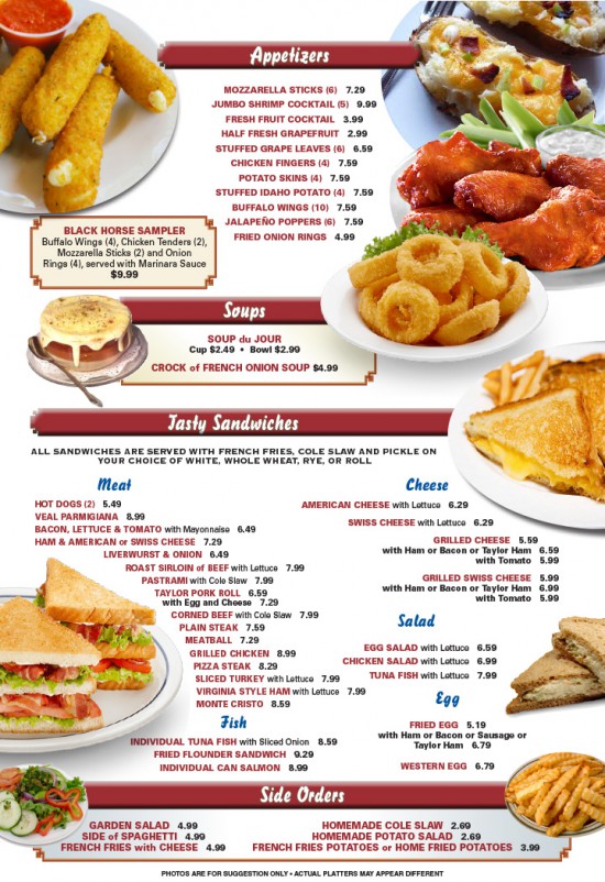 Black Horse Diner Menu