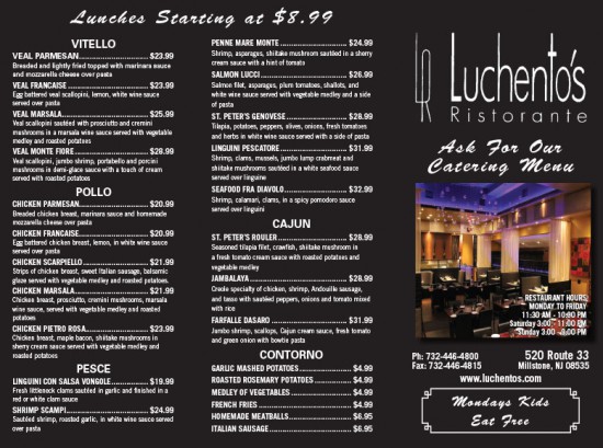 Luchento's Trifold Menu