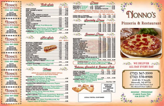 Nonno's Menu